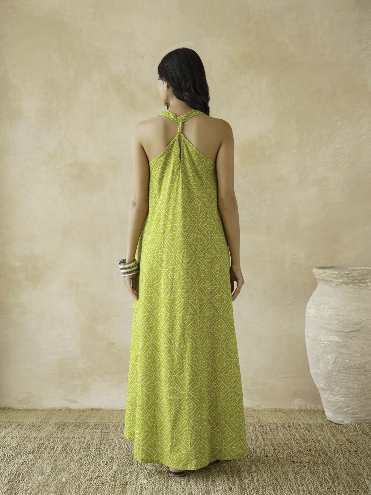 Cotton Printed Aline Moana Dress Lemon