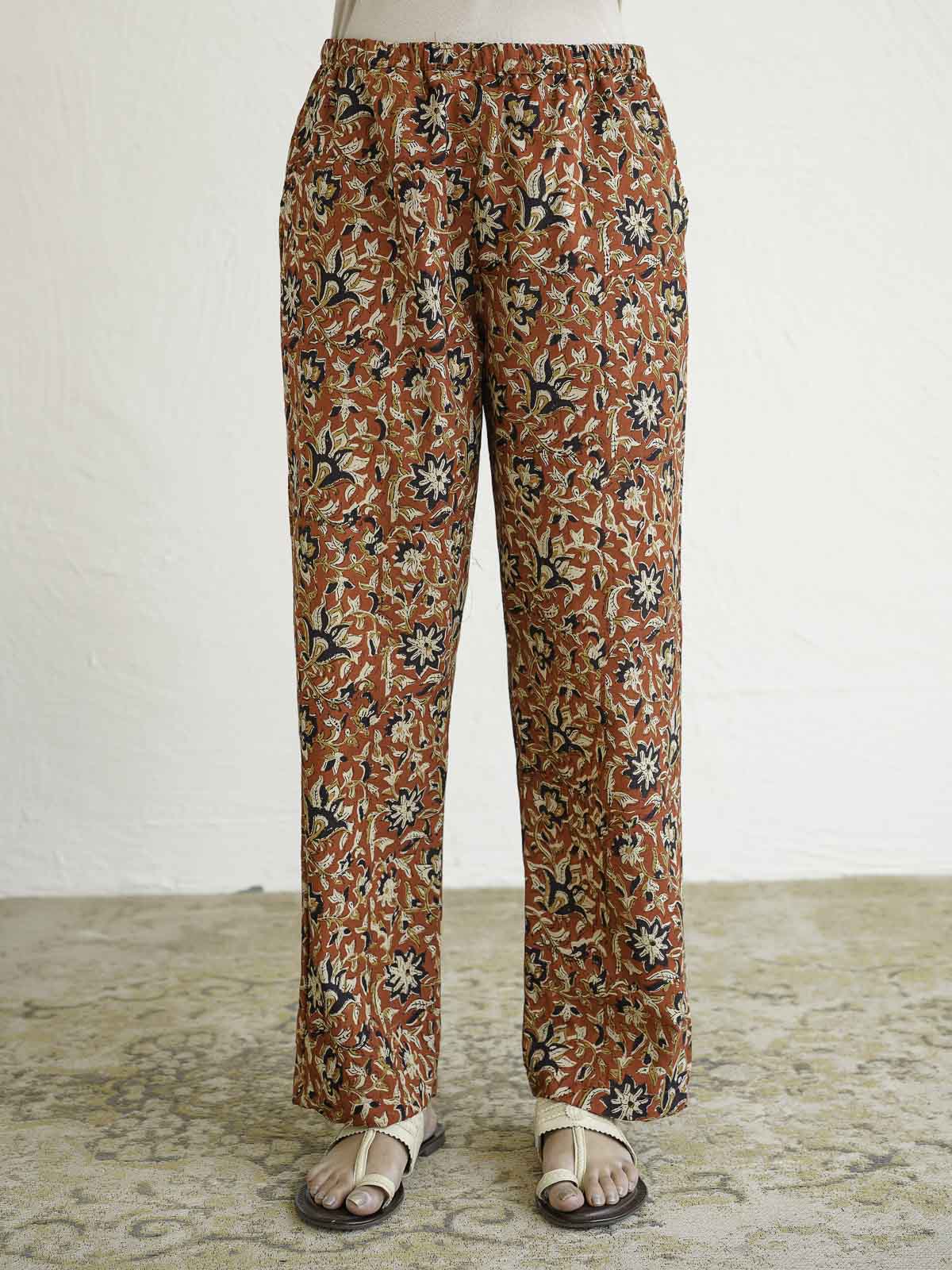 Cotton Printed Lounge Wear Coord Set Red Jaal