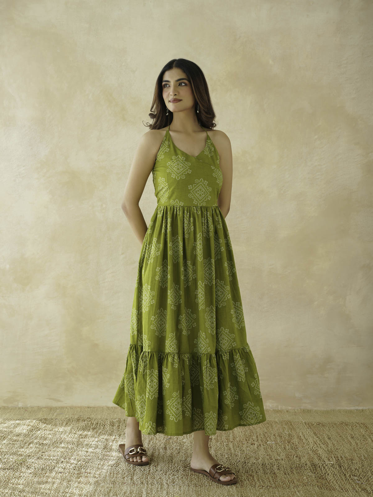 Cotton Printed Lana Dress For Women Bandhej
