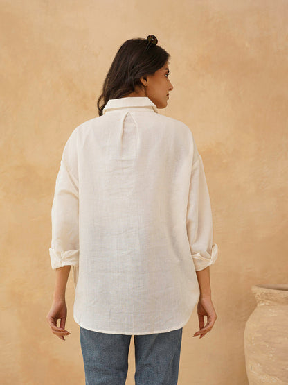Classic Linen Shirt For Women White