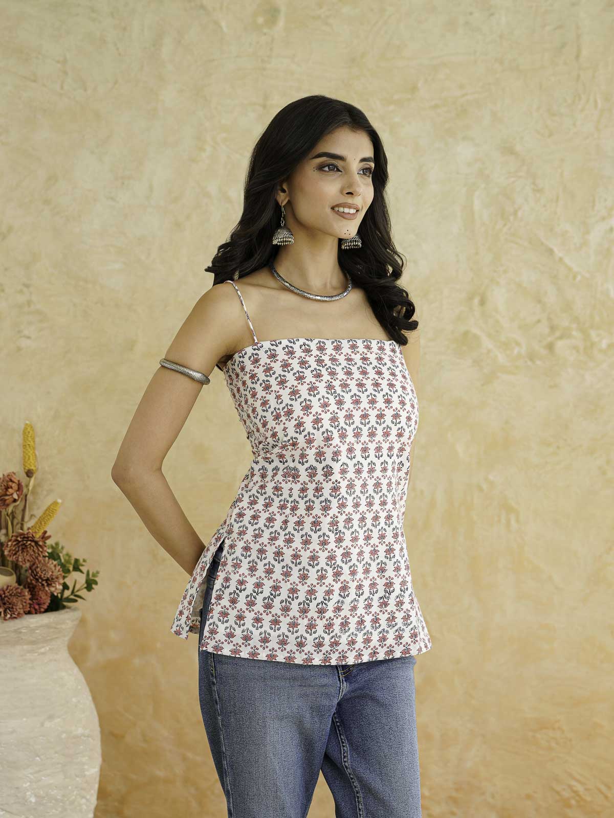 Cotton Sleeveless Strappy Top White