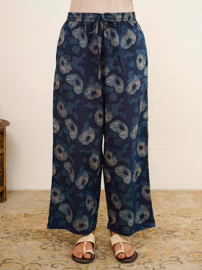 Cotton Printed Noor Aline Set For Women Blue