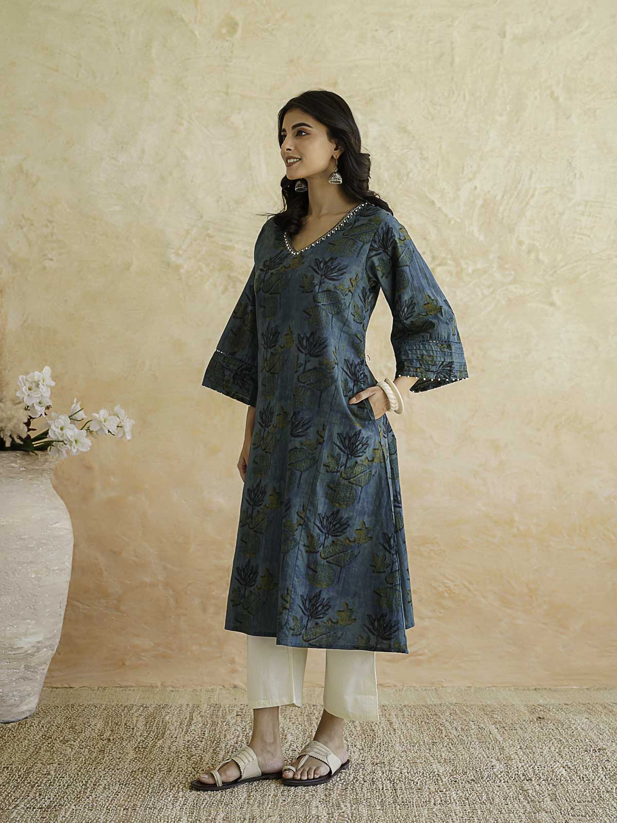 Cotton Printed Ultimate Aline Kurta For Women Green