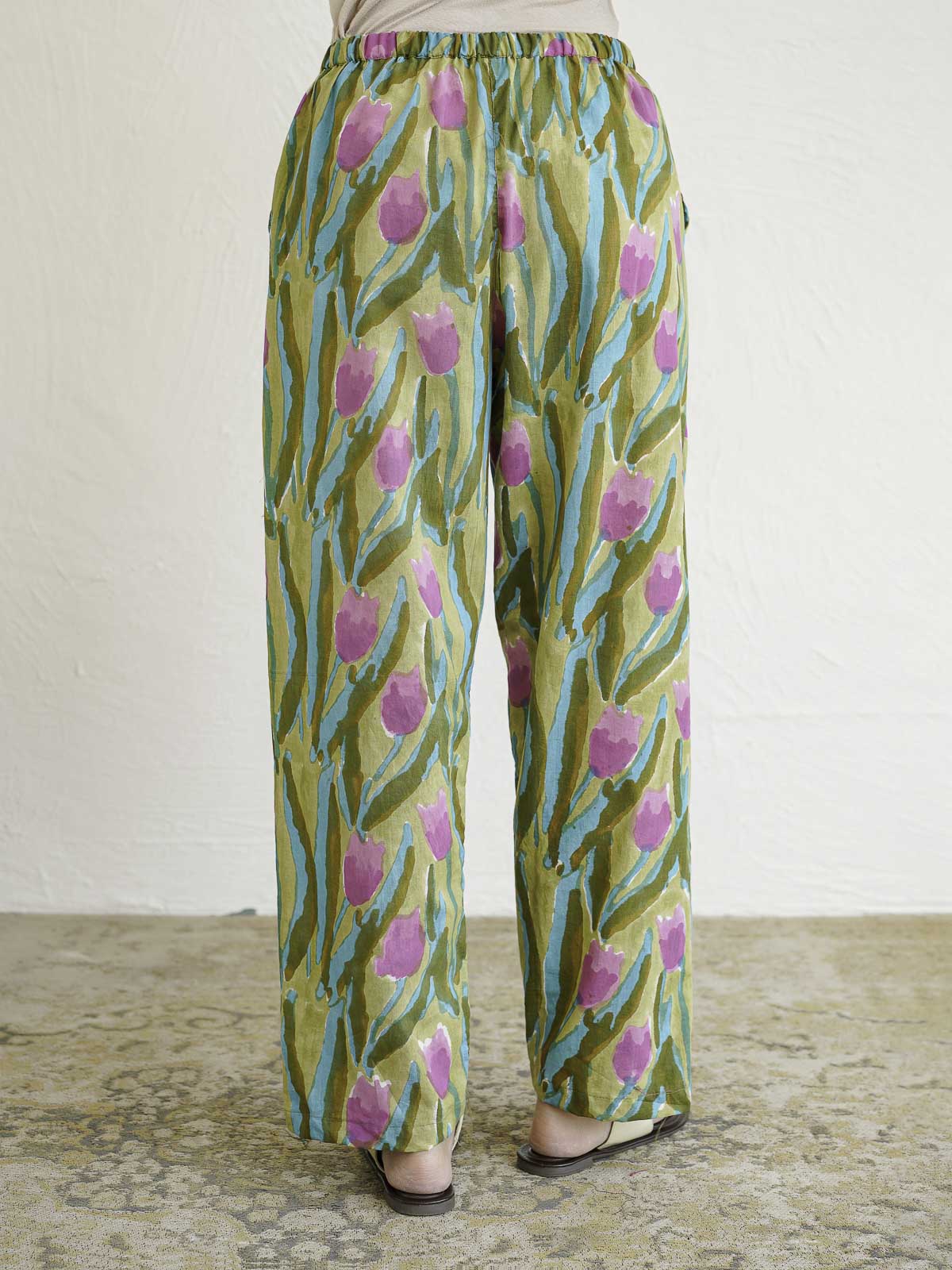 Cotton Printed Lounge Wear Coord Set Green Flower
