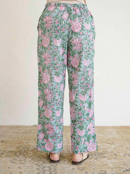 Cotton Printed Lounge Wear Coord Set Light Green
