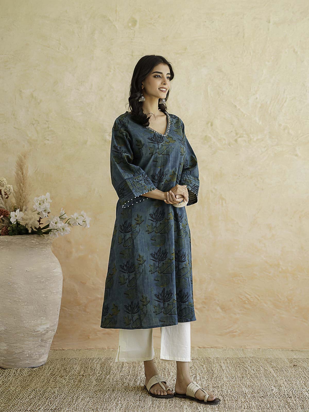 Cotton Printed Ultimate Aline Kurta For Women Green