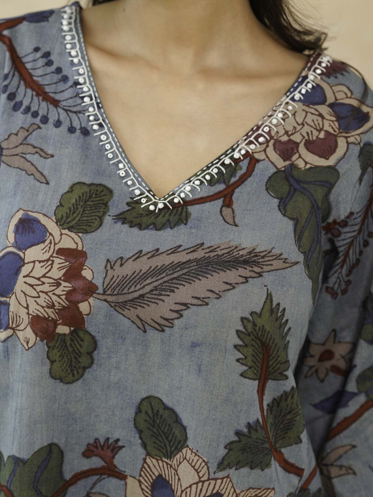 Cotton Printed Ultimate Aline Kurta For Women Blue