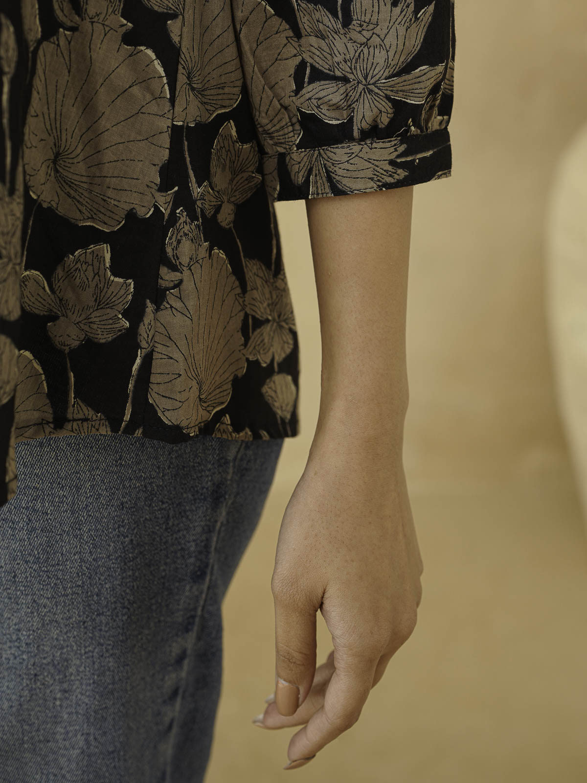 Cotton Printed Everyday Tunic Top For Women Black Grey