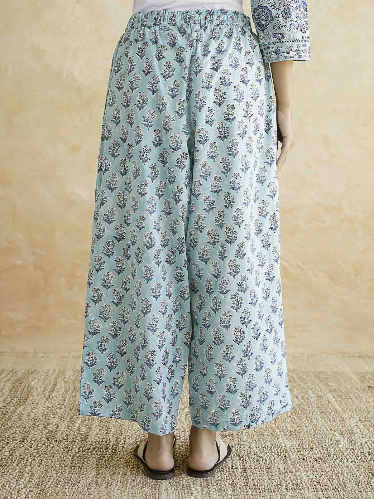 Classic Cotton Kurta Set For Women Sky Blue