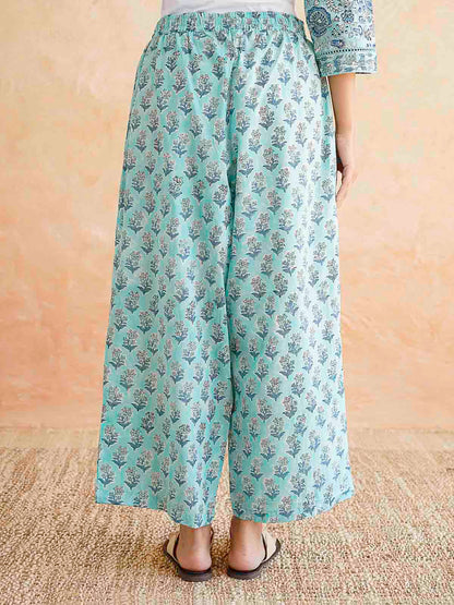 Classic Cotton Kurta Set For Women Sky Blue