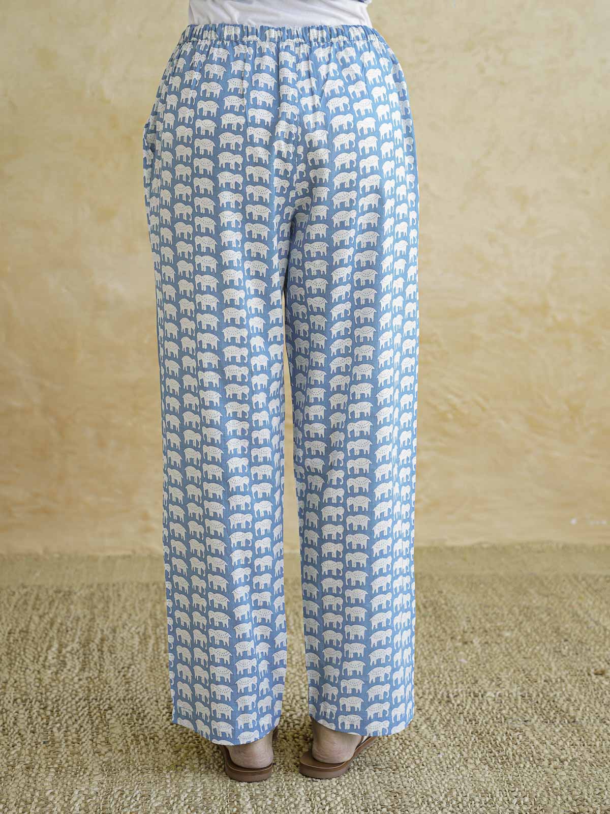 Cotton Printed Lounge Wear Coord Set Sky Blue