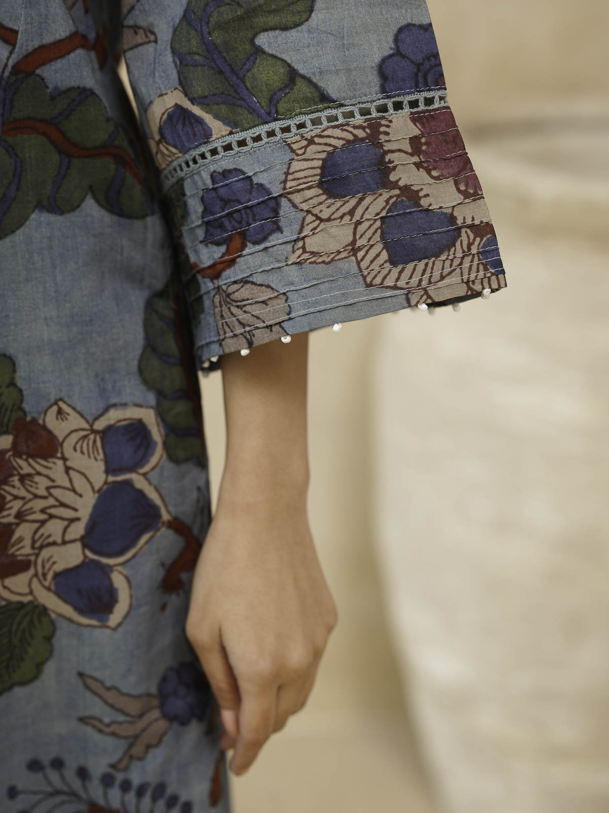 Cotton Printed Ultimate Aline Kurta For Women Blue