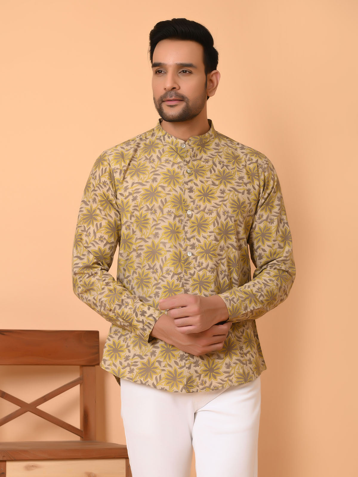 Men's short kurta brown - Goodhand