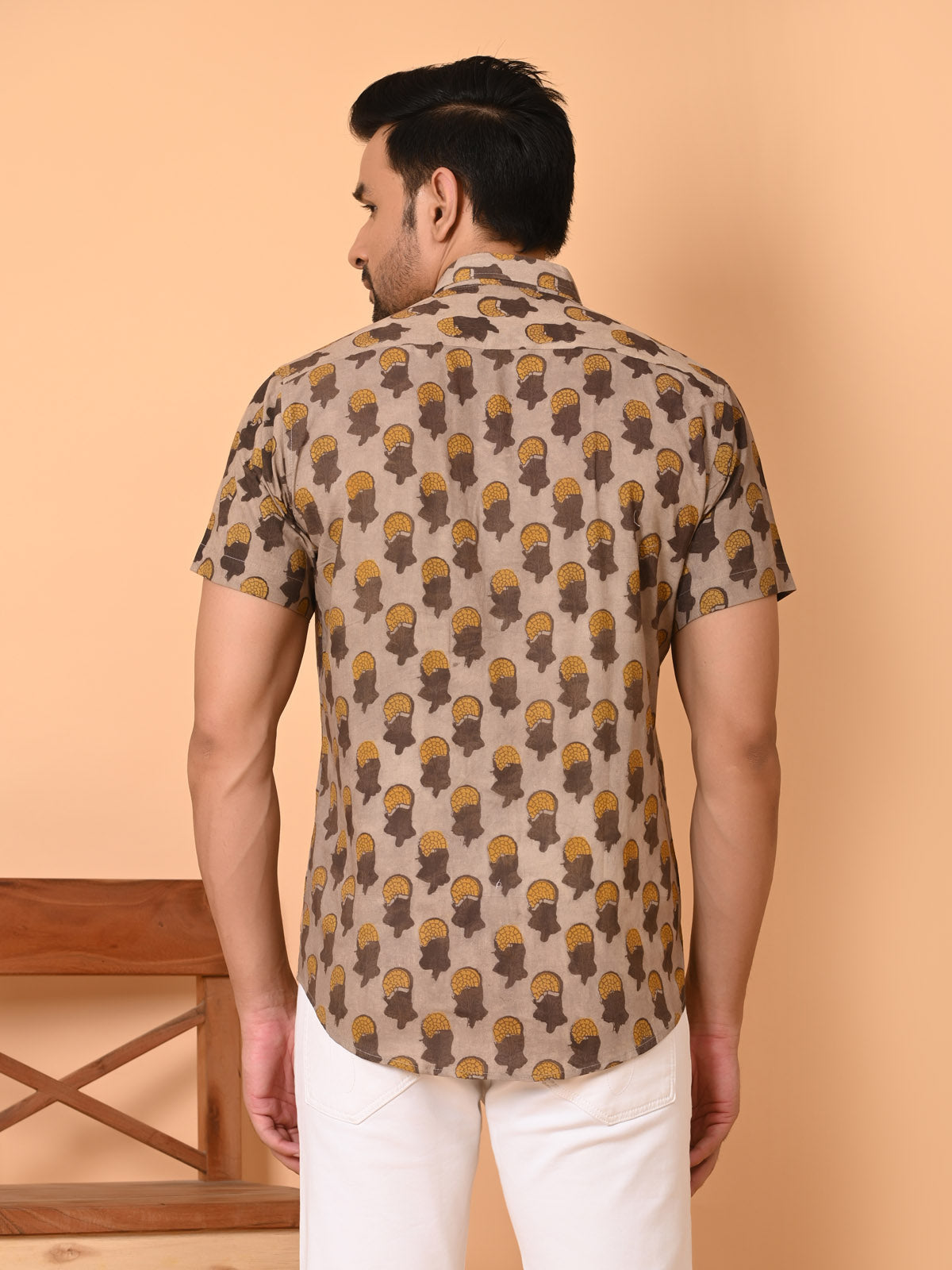 Men's half sleeves shirt brown - Goodhand