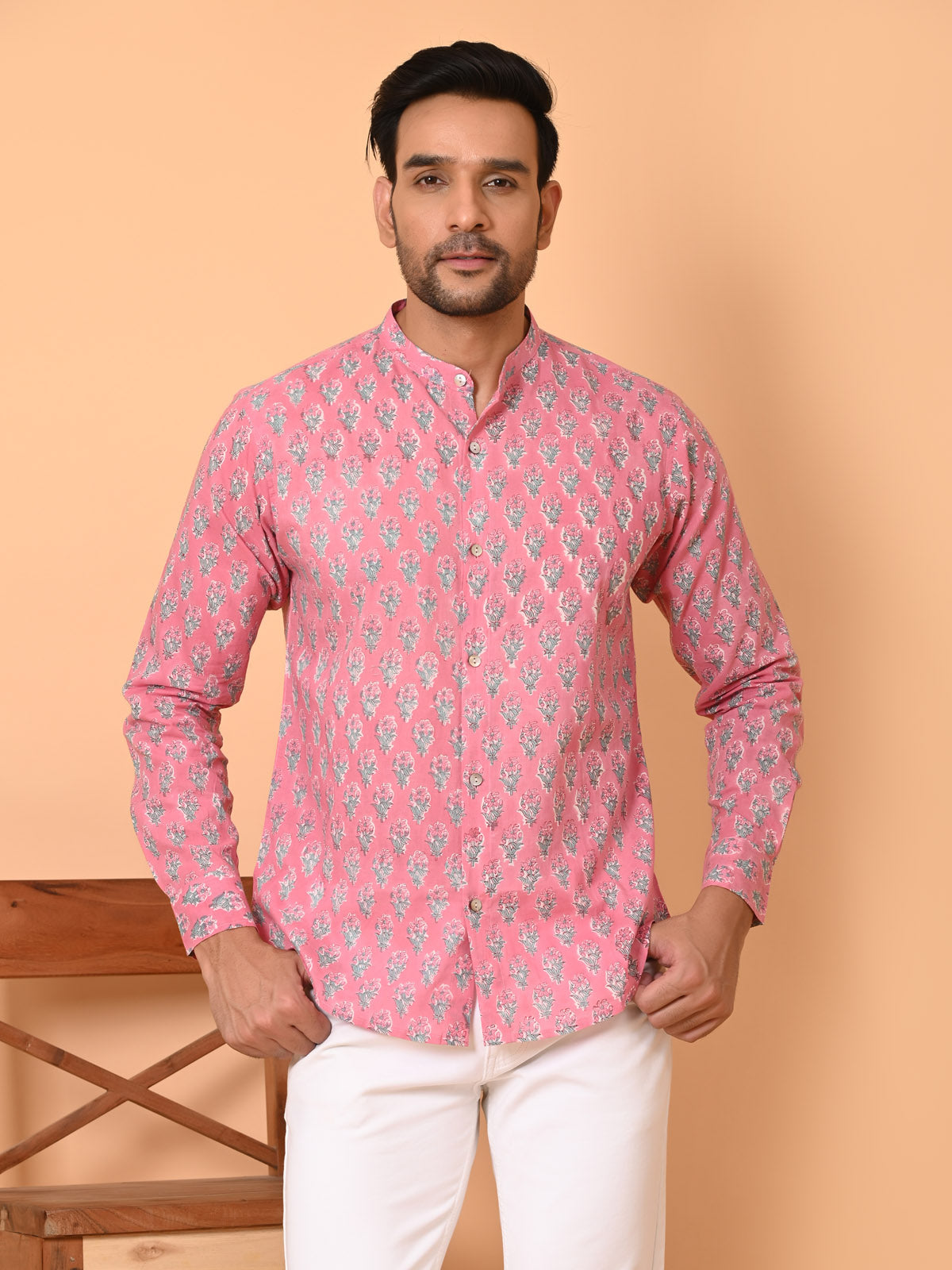 Men's short kurta pink - Goodhand