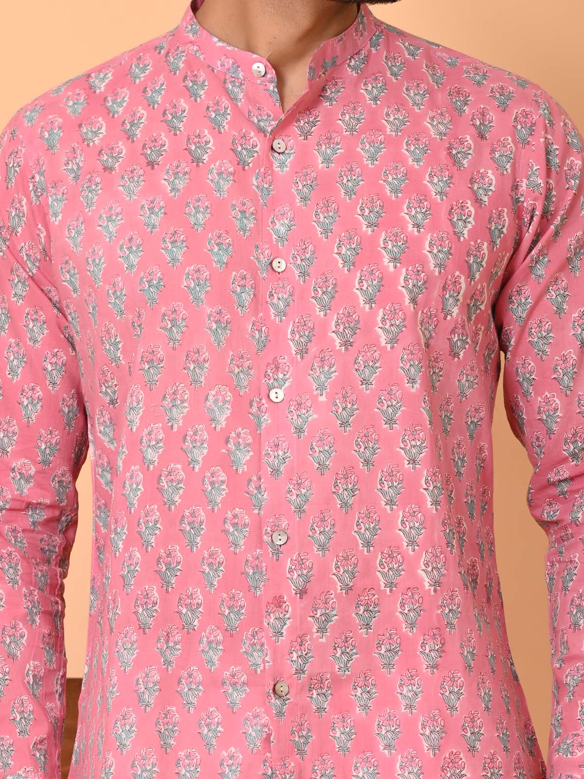 Men's short kurta pink - Goodhand