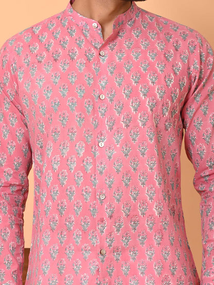 Men's short kurta pink - Goodhand