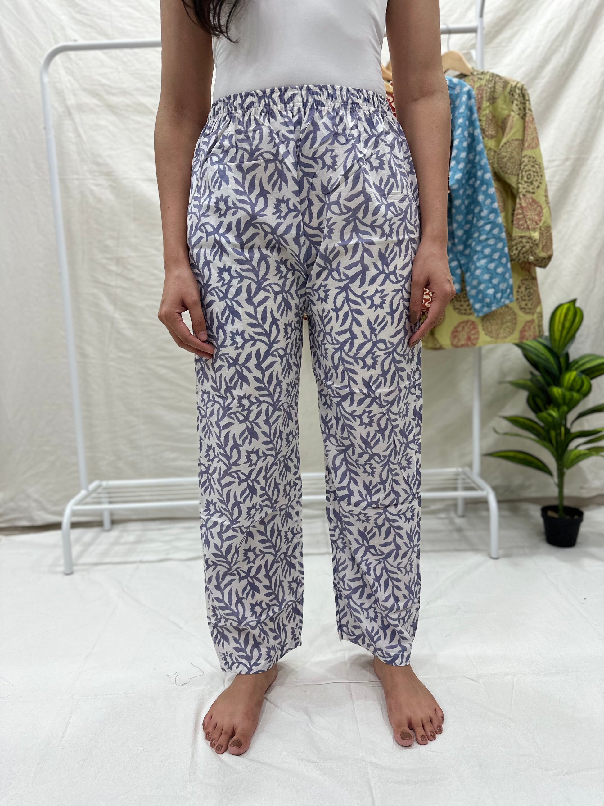 Straight Fit Pant Grey Print - Goodhand