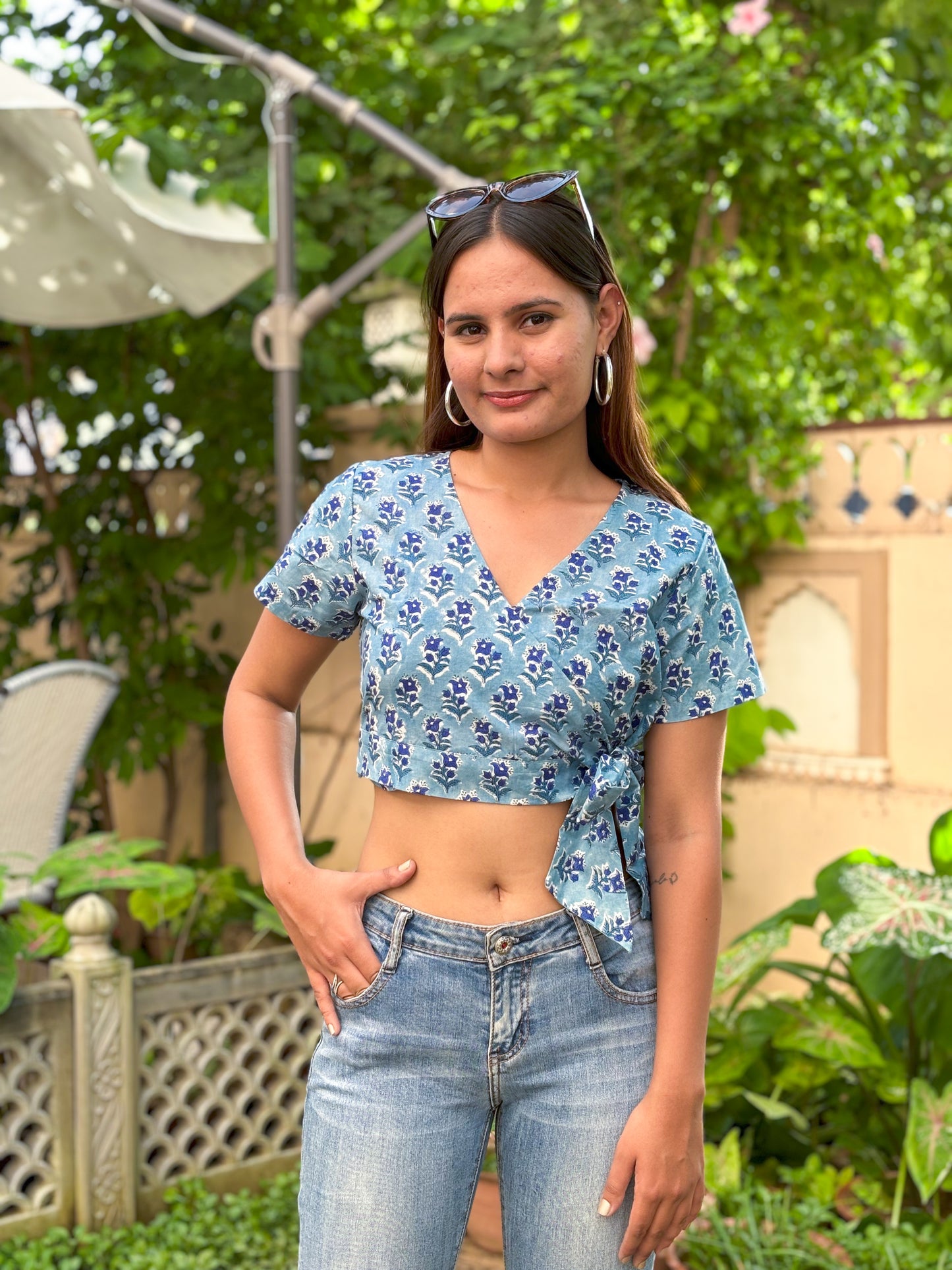 Ber Crop Top Aqua Blue - Goodhand