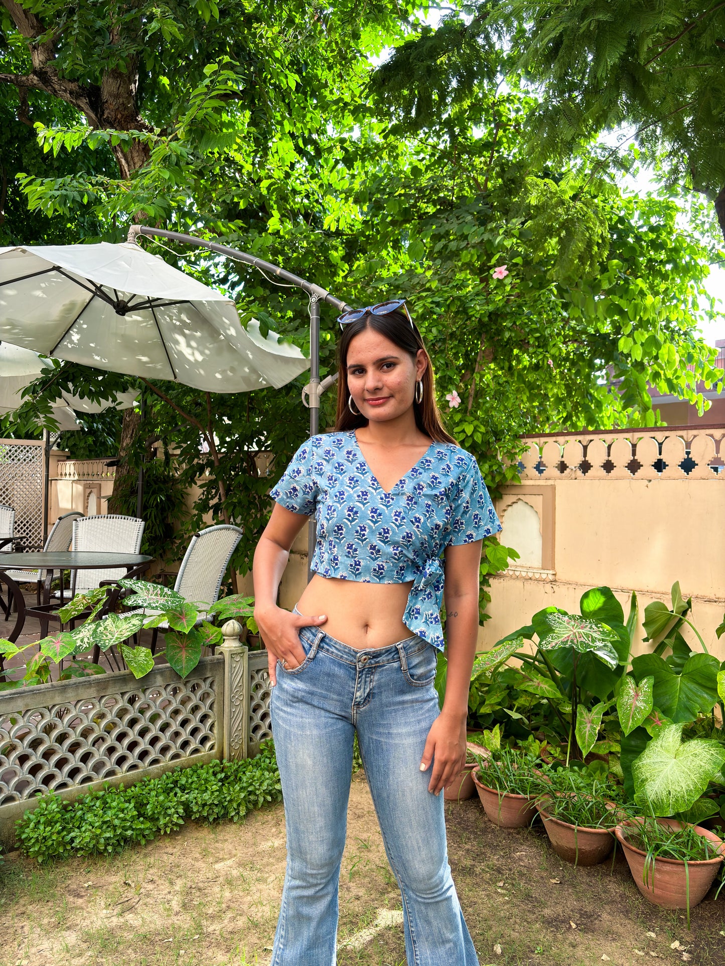 Ber Crop Top Aqua Blue - Goodhand