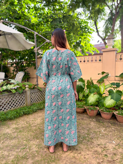 Mira Long kaftan Green - Goodhand