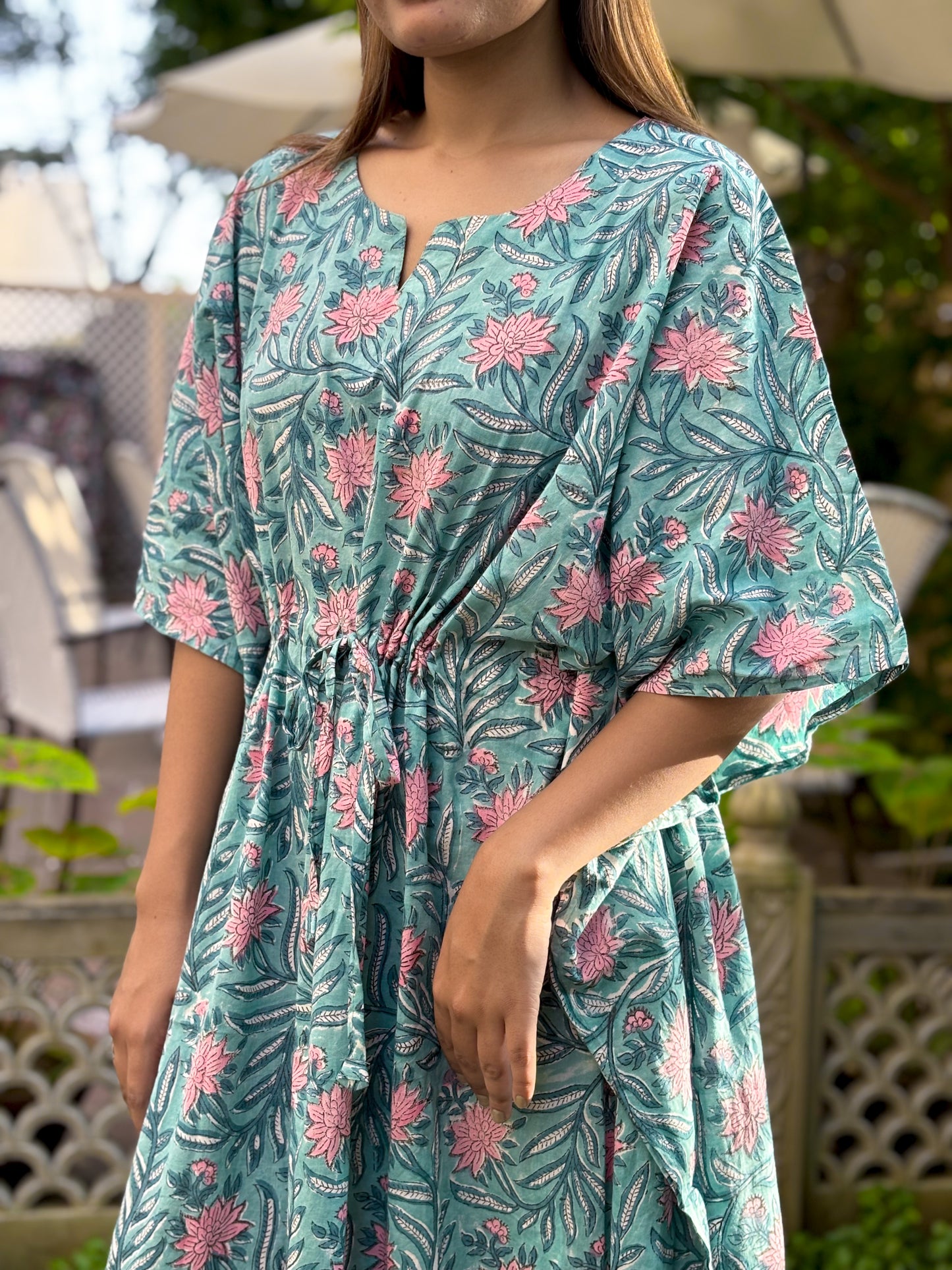 Mira Long kaftan Green - Goodhand