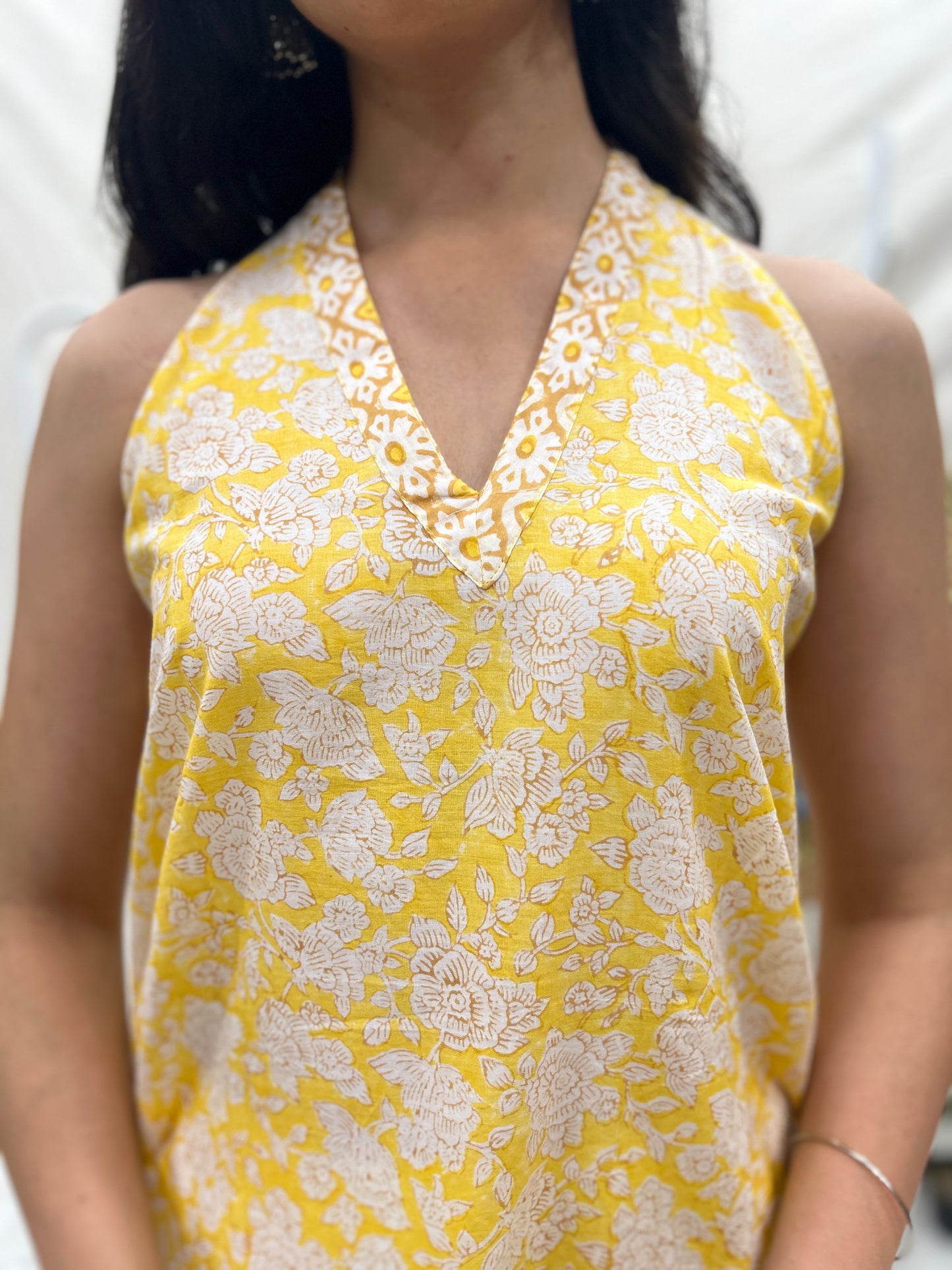 Naaz Halter Kurti Yellow - Goodhand