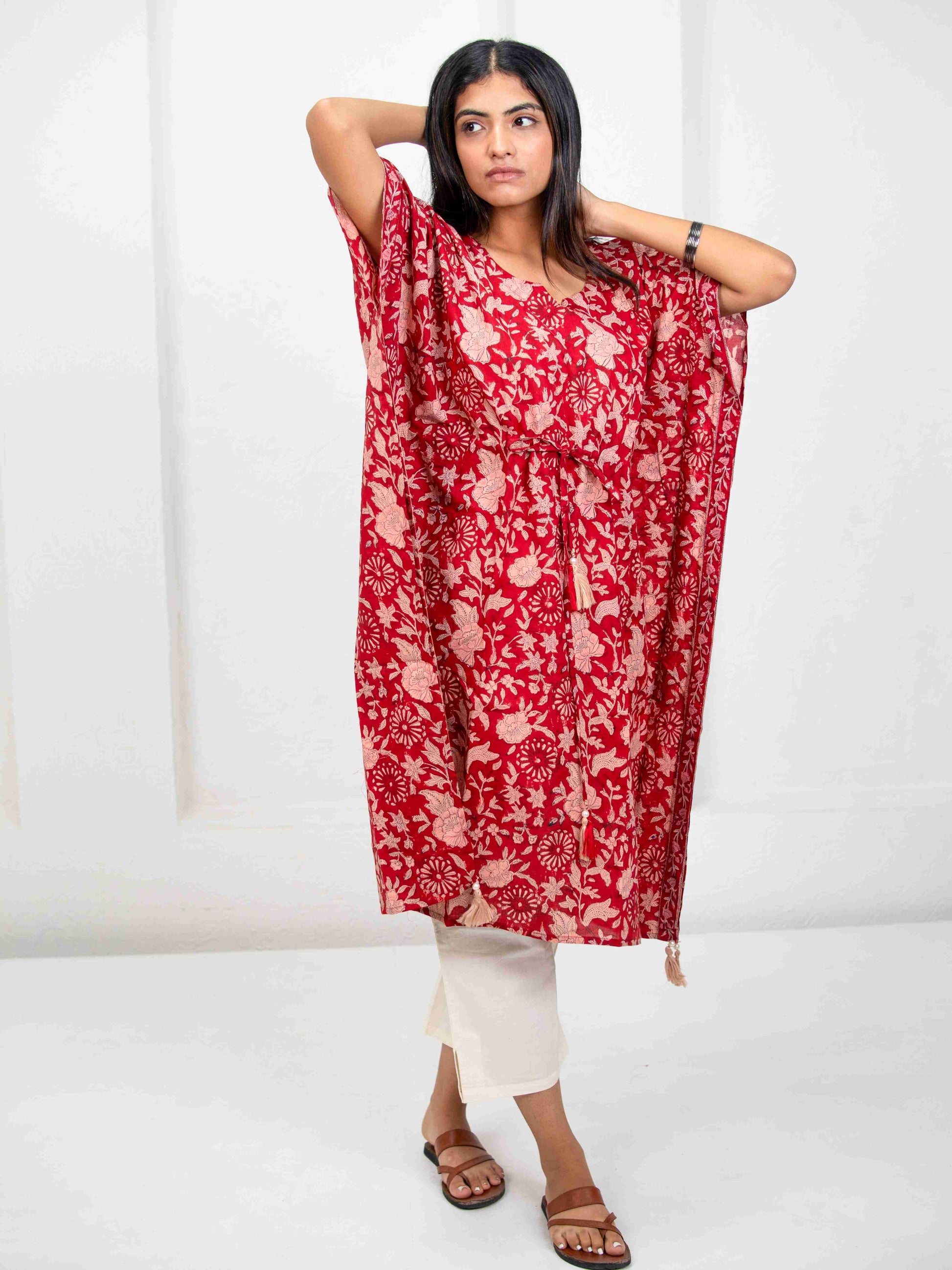 Tassel Kaftan Red - Goodhand