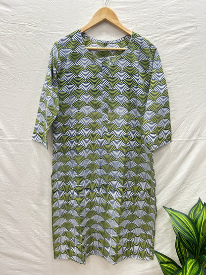 Knee length kurta green - Goodhand