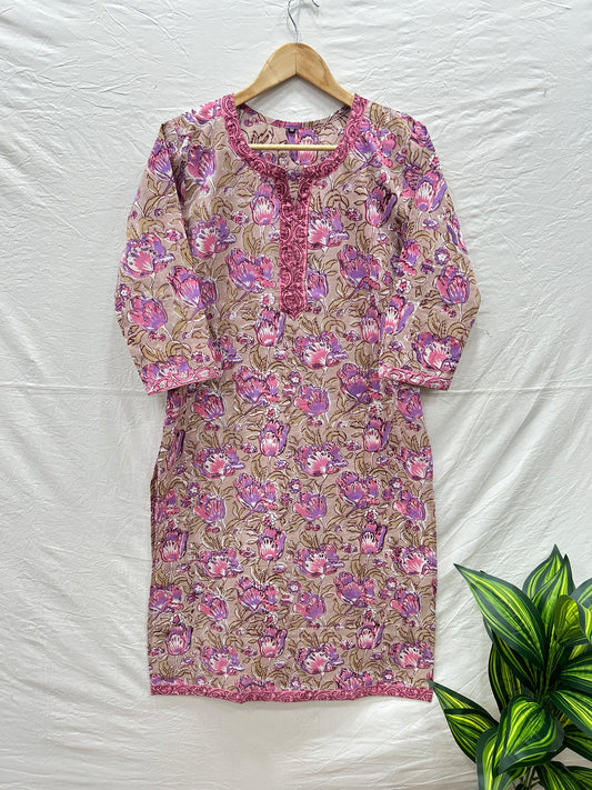 Knee length kurta brown - Goodhand