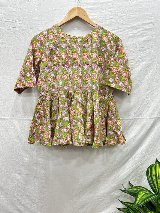 Peplum Top Green - Goodhand