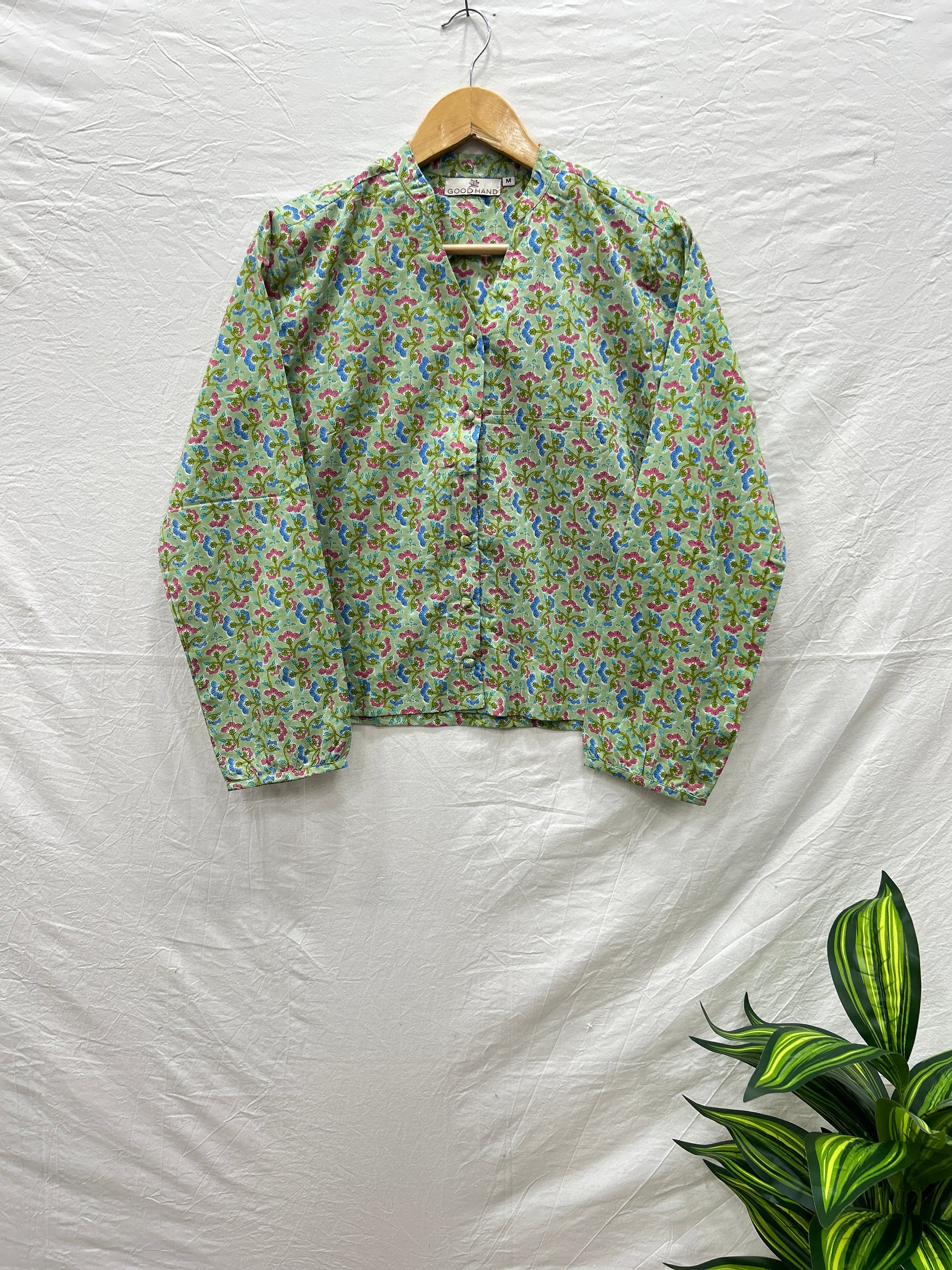 Cloth button top green - Goodhand