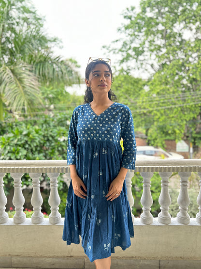 Kantha dress indigo - Goodhand