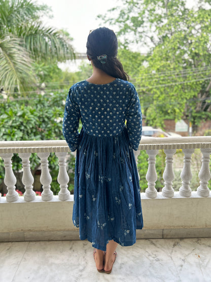 Kantha dress indigo - Goodhand