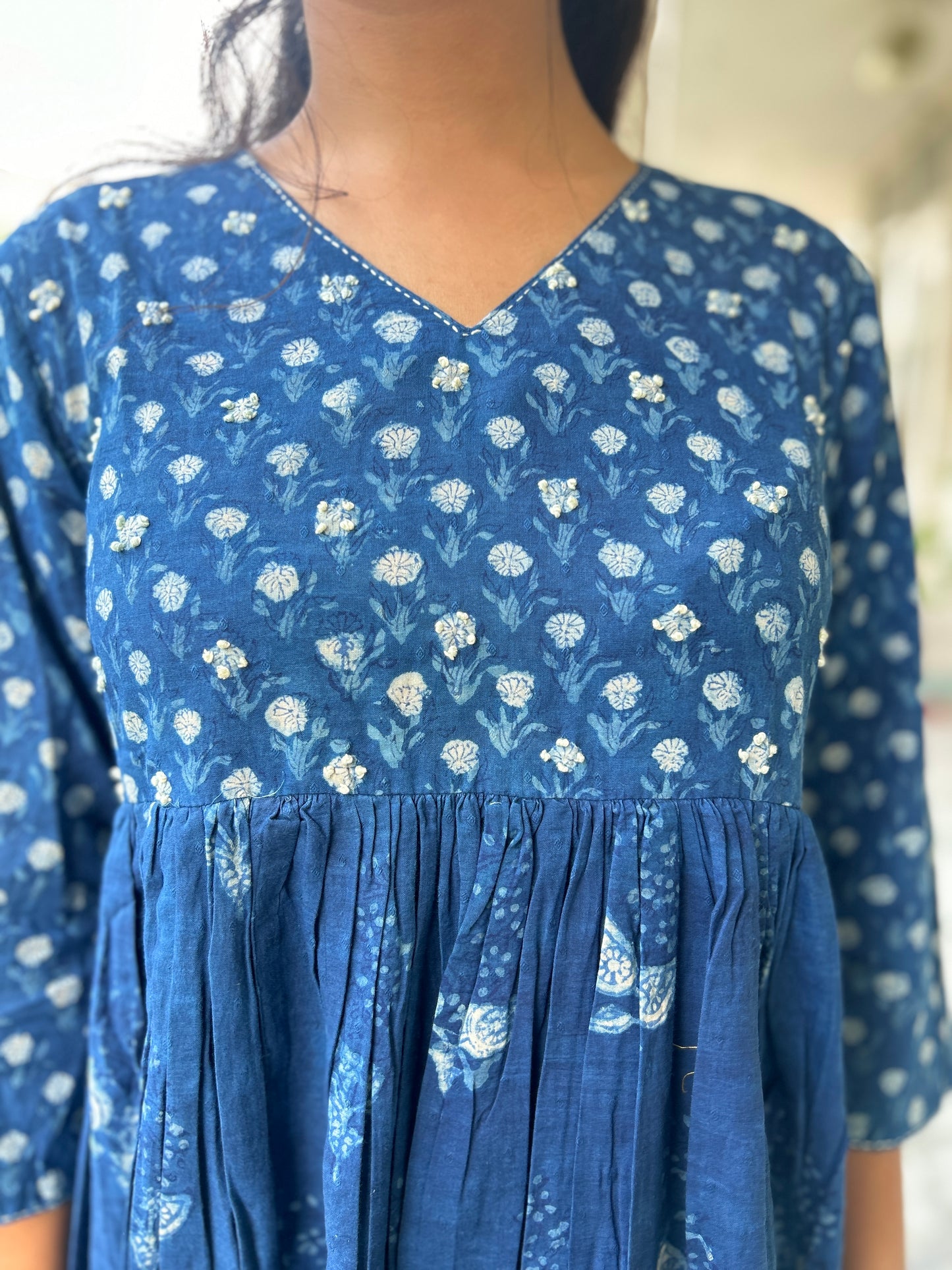 Kantha dress indigo - Goodhand