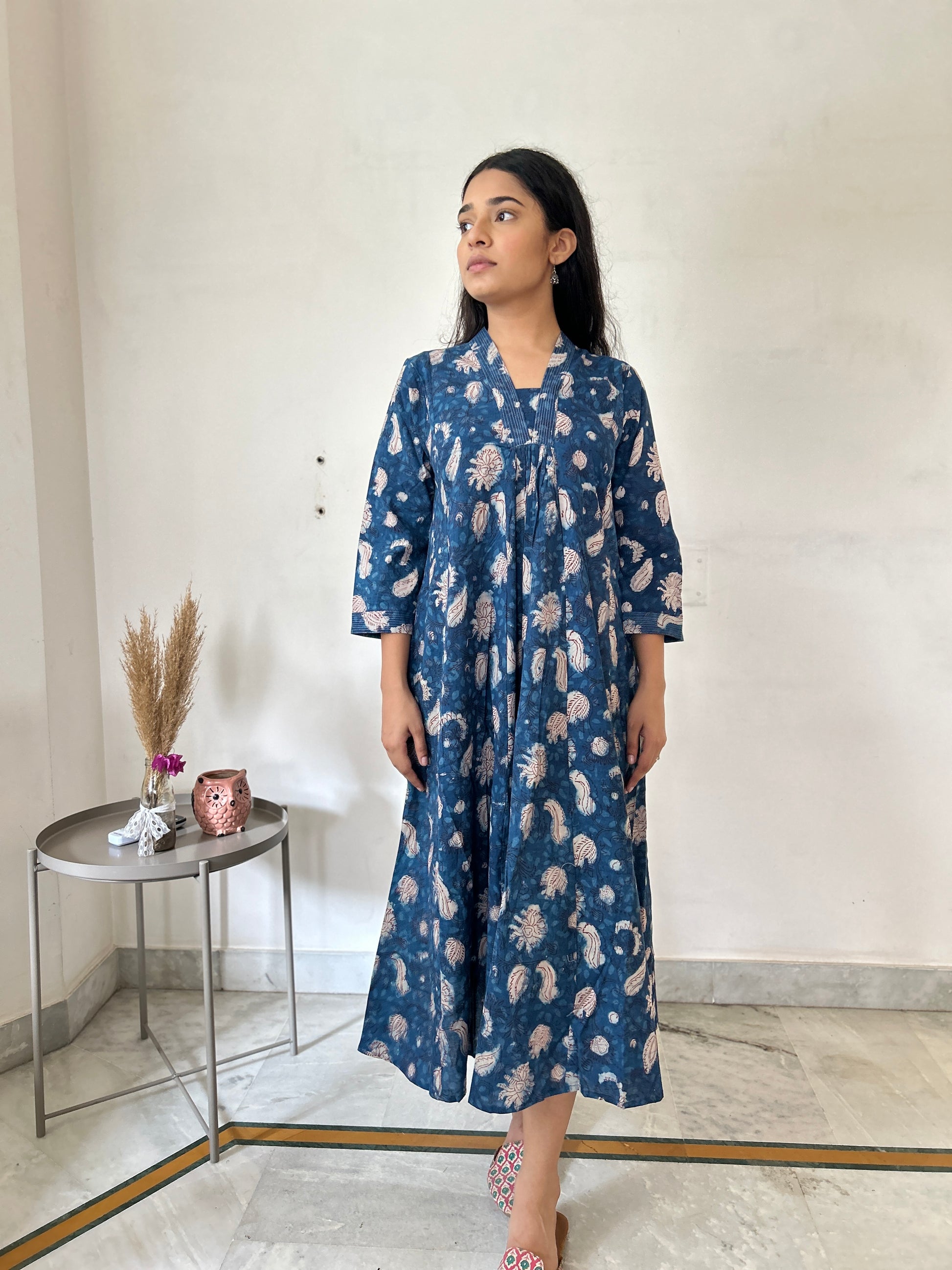 Mughal Dress Indigo - Goodhand