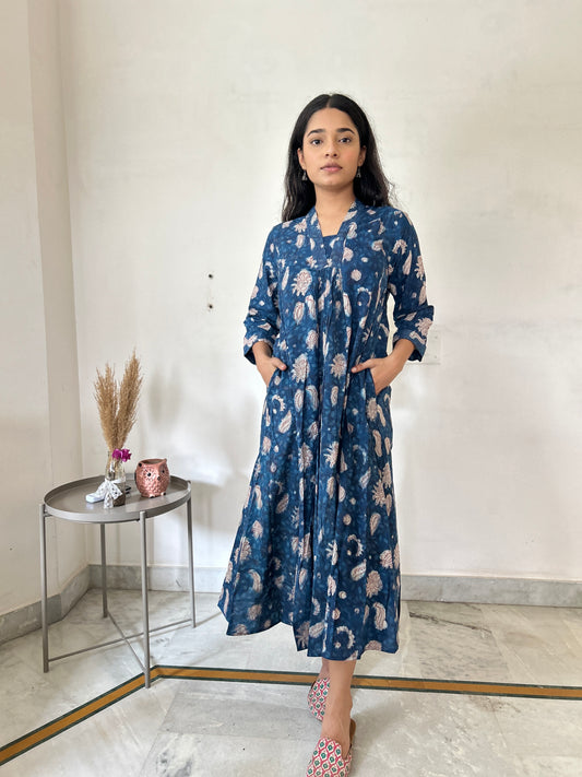 Mughal Dress Indigo - Goodhand