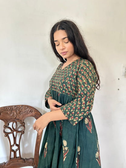 Kantha dress green - Goodhand