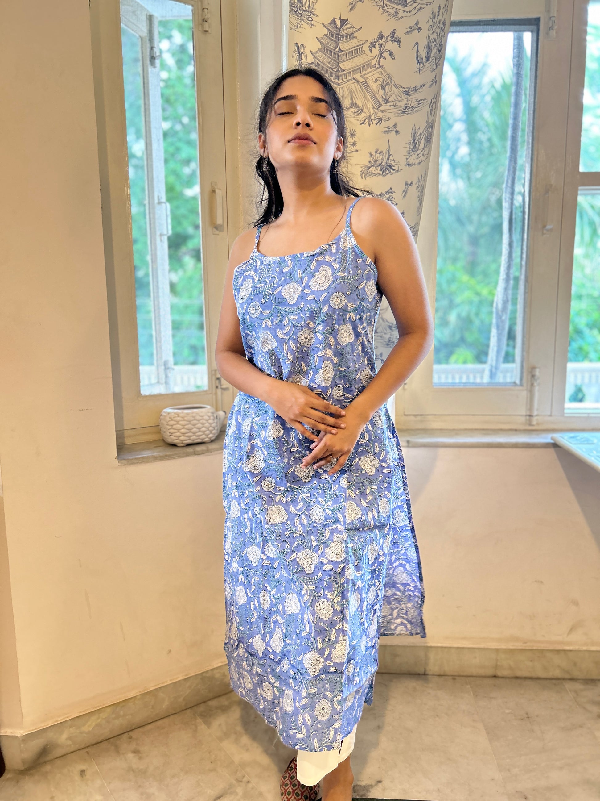 Strappy kurta blue - Goodhand