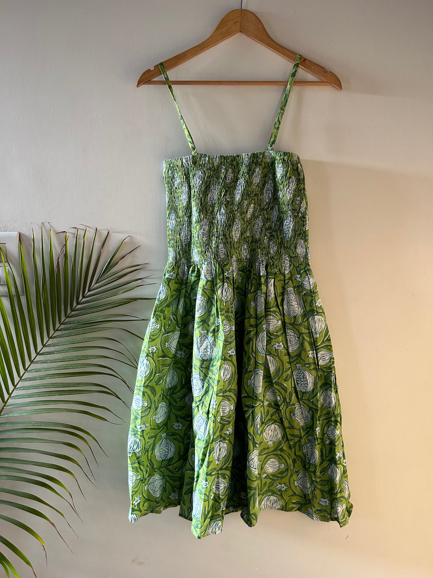 Smocking Dress Green - Goodhand