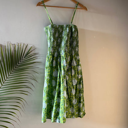 Smocking Dress Green - Goodhand