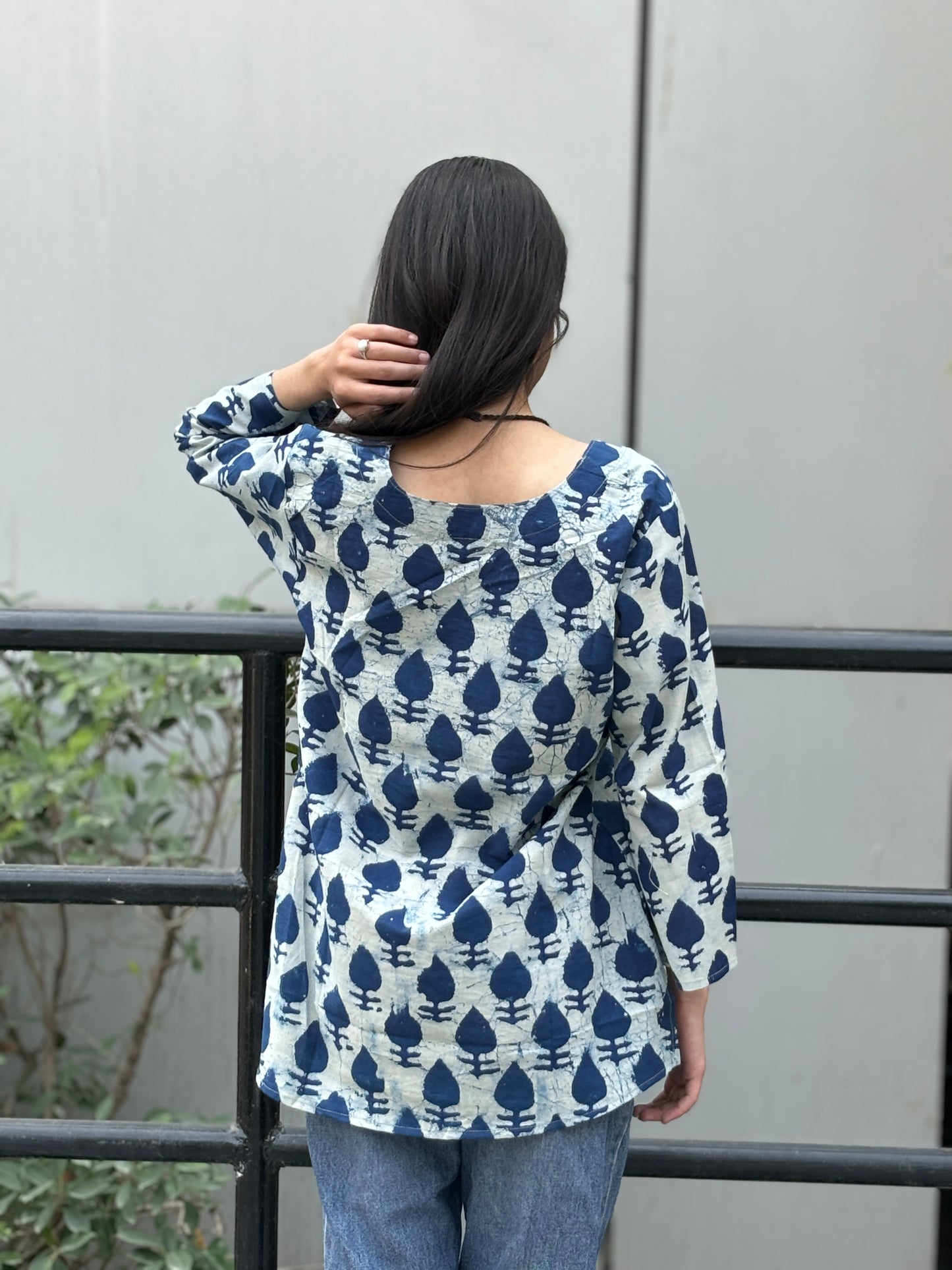 3/4 sleeves top indigo - Goodhand