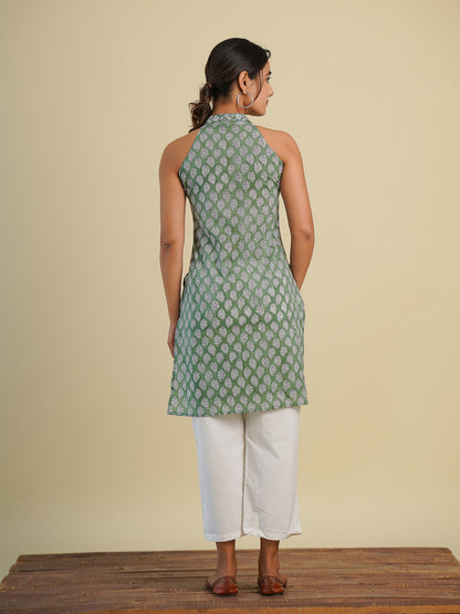 Naaz Halter Kurti Green - Goodhand