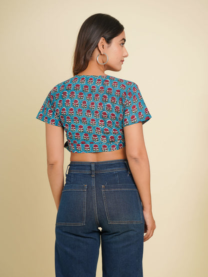 Ber Crop Top Turquoise - Goodhand