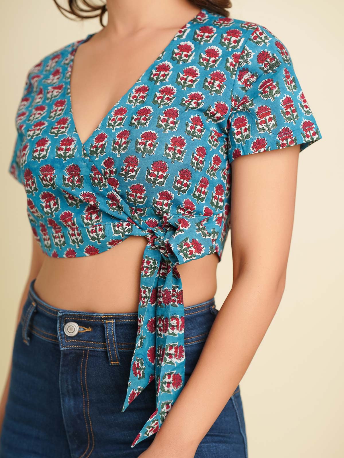 Ber Crop Top Turquoise - Goodhand