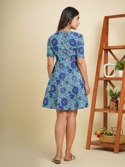 Wrap Dress Aqua Blue - Goodhand