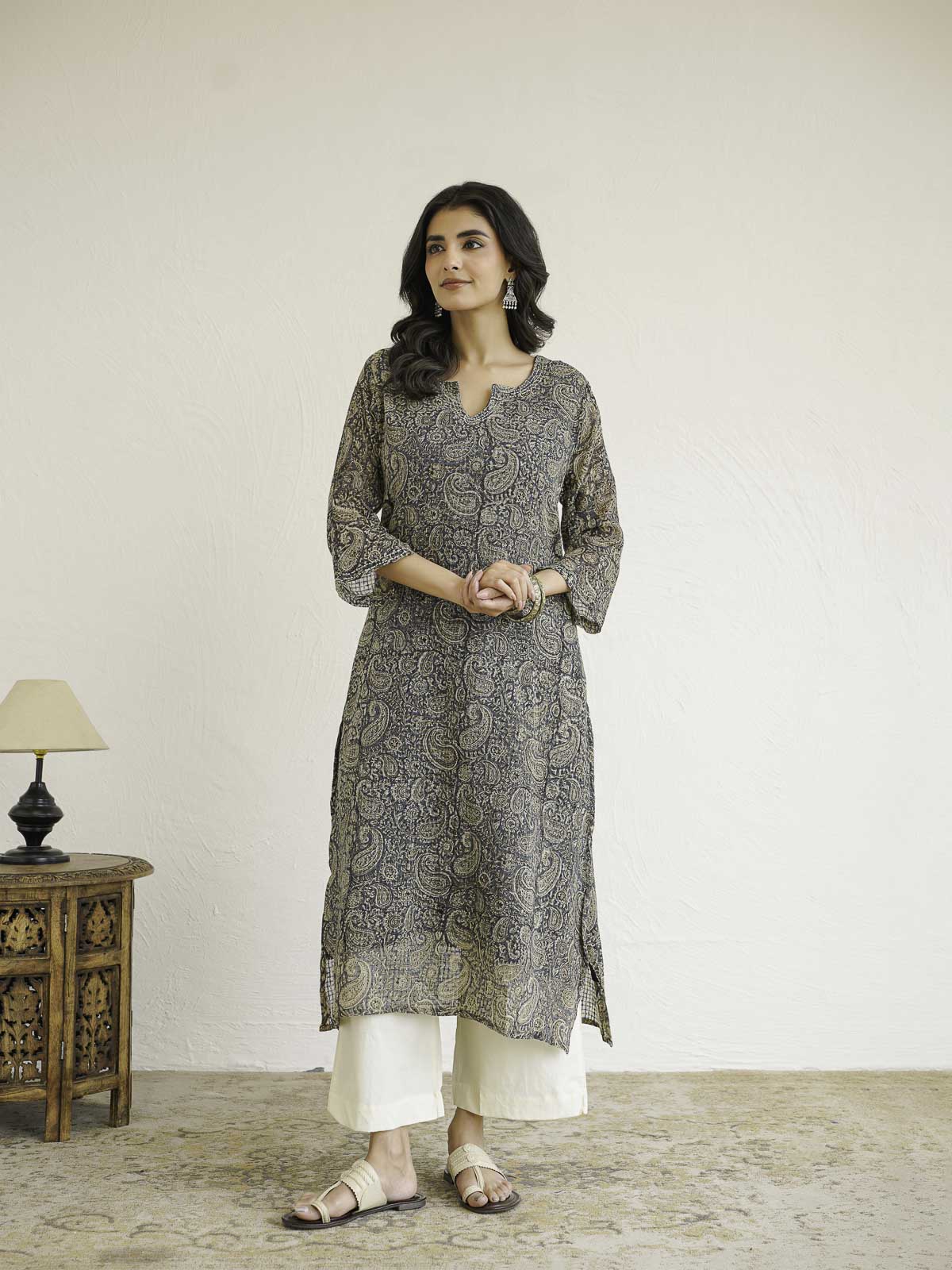 Cotton Printed Kantha Style Set For Women Black