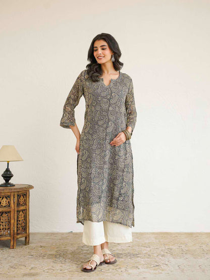 Cotton Printed Kantha Style Set For Women Black