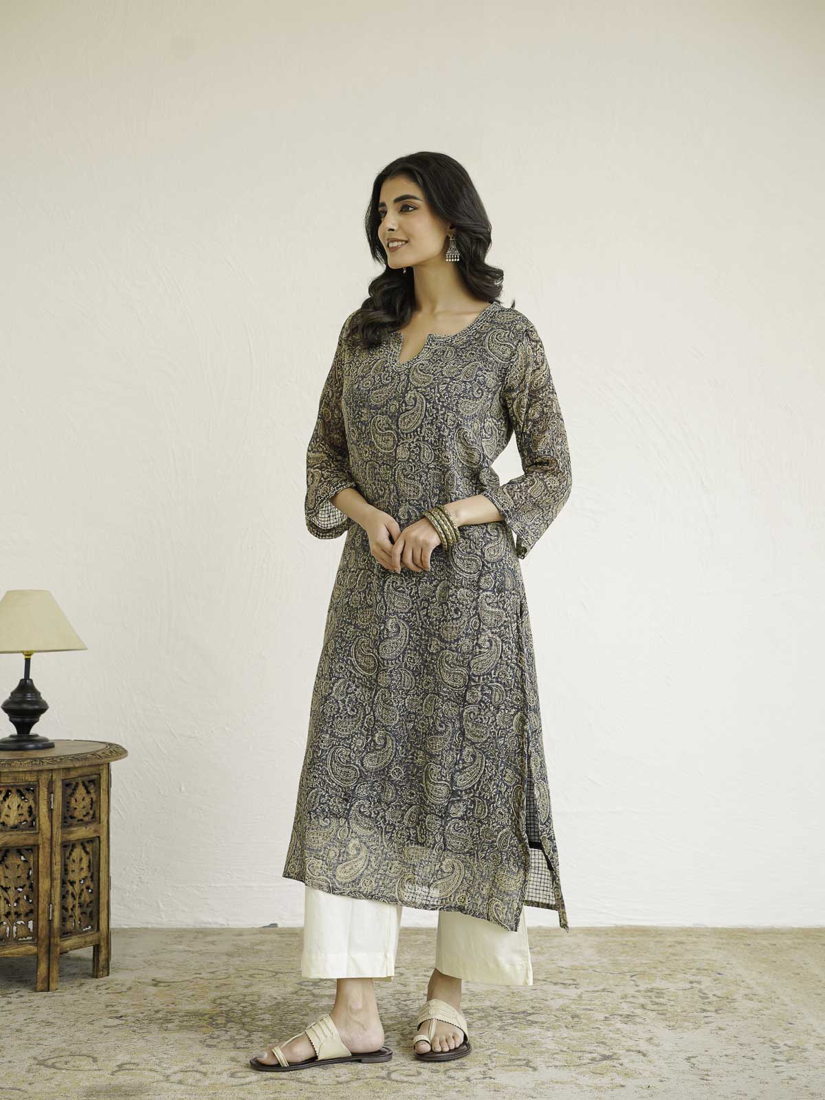 Cotton Printed Kantha Style Set For Women Black