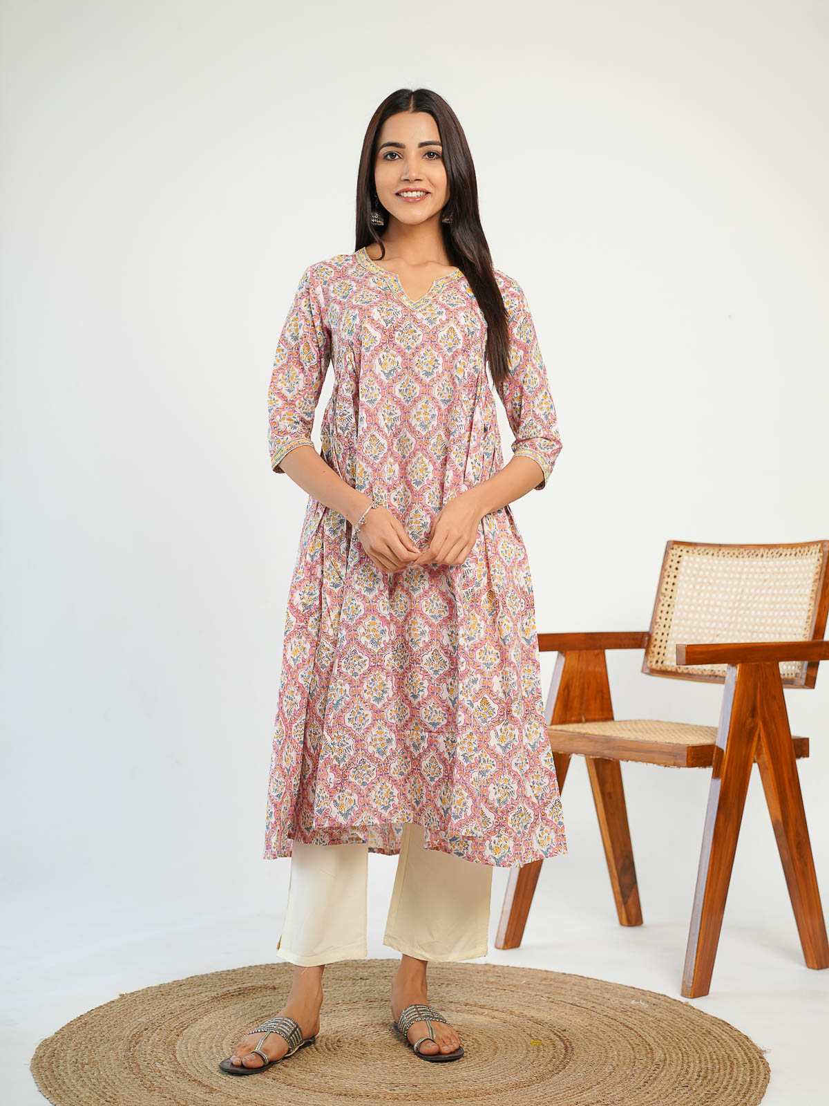 Seher Gullabi Gathered Kurti - Goodhand